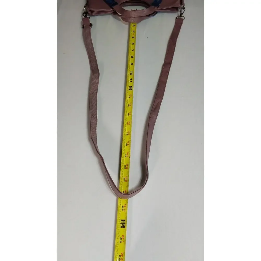 Mauve Double Handled Purse With Adjustable Shoulder Strap